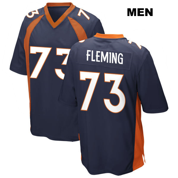 Cam Fleming Stitched Denver Broncos Mens Away Number 73 Navy Game Football Jersey