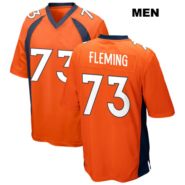 Stitched Cam Fleming Denver Broncos Home Mens Number 73 Orange Game Football Jersey
