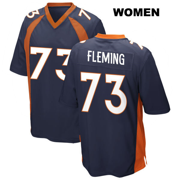 Cam Fleming Stitched Denver Broncos Womens Away Number 73 Navy Game Football Jersey