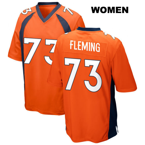 Cam Fleming Denver Broncos Home Womens Stitched Number 73 Orange Game Football Jersey