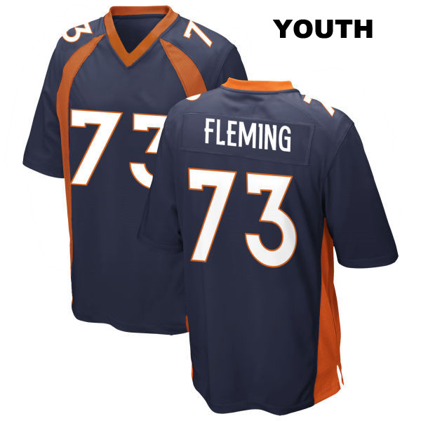 Cam Fleming Stitched Denver Broncos Away Youth Number 73 Navy Game Football Jersey